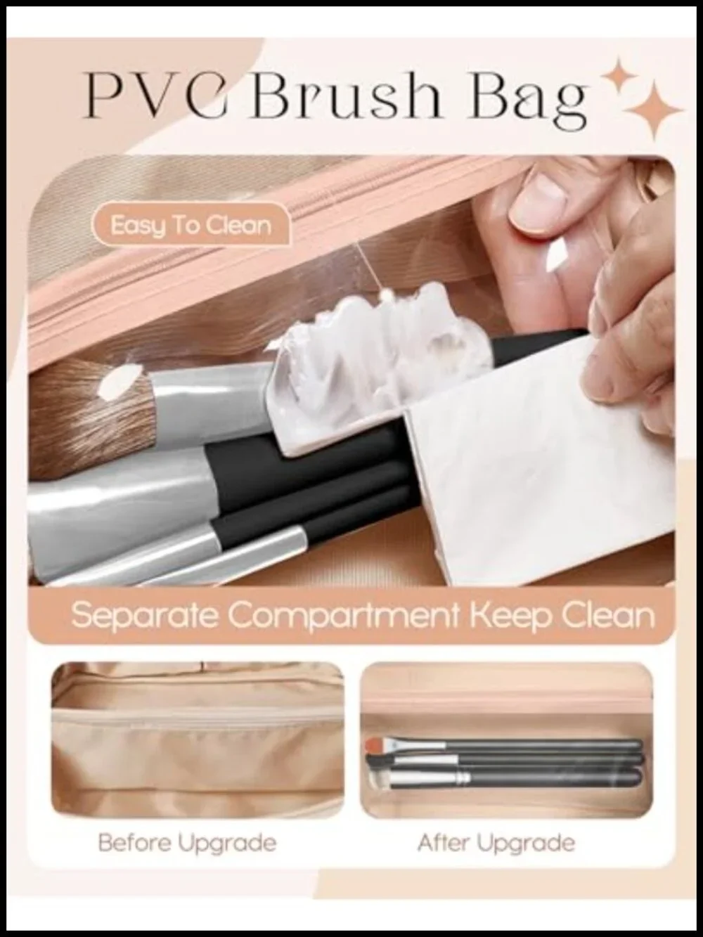 Large Leather Expandable Open Flat Travel Makeup Bag